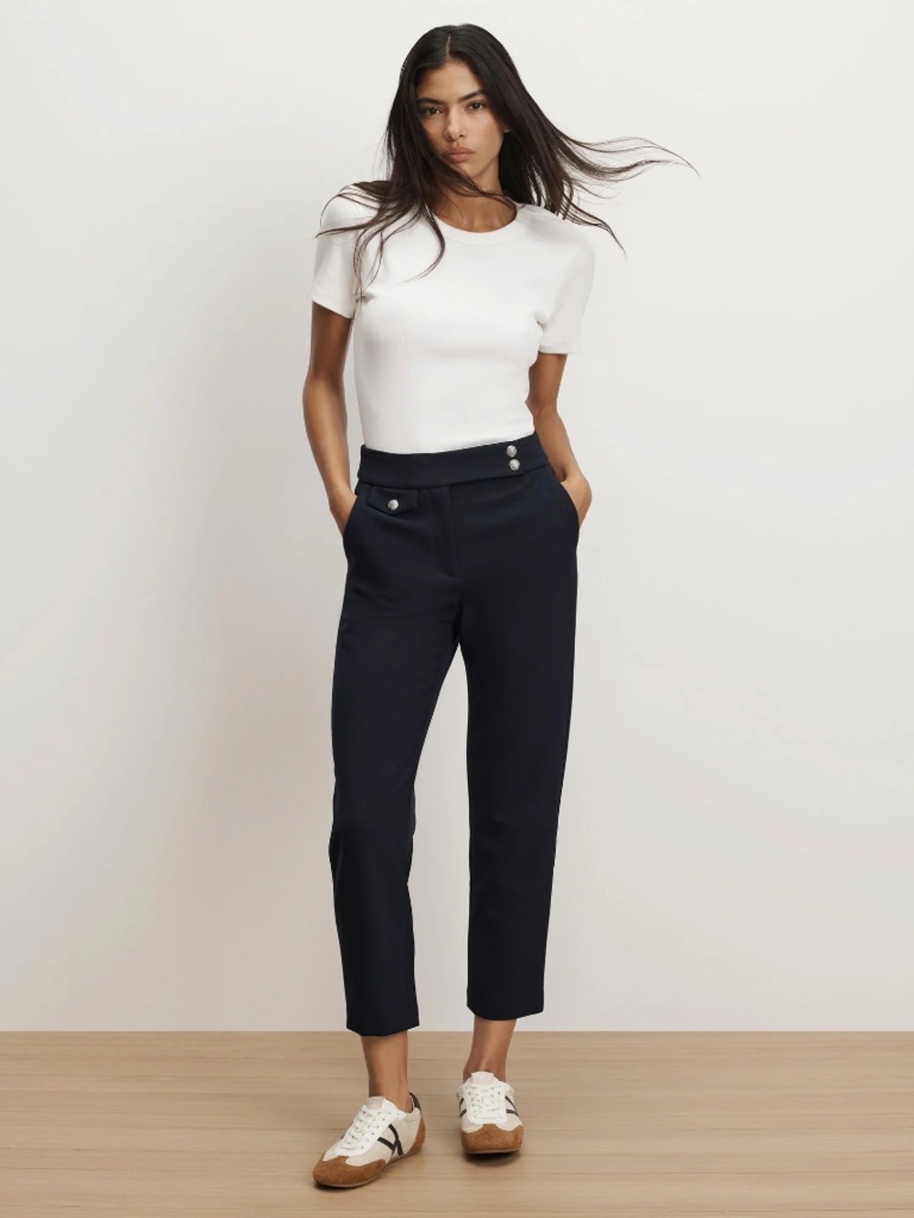 Veronica Beard Renzo Pants in Black with Gold Buttons NWT
